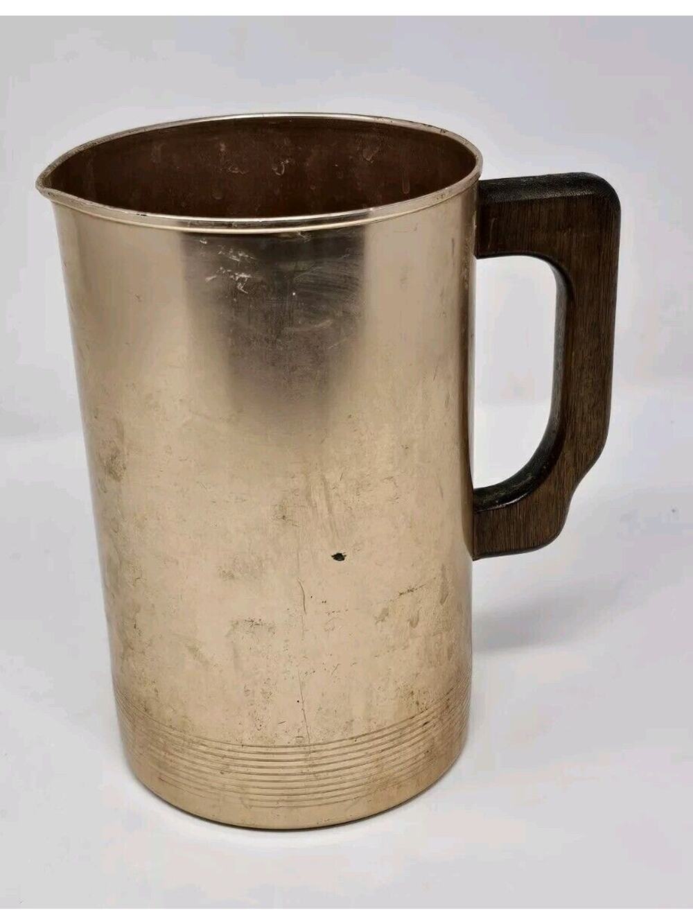 Vintage West Bend Copper Pitcher With Wood Handle Drink MCM